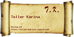Teller Karina névjegykártya